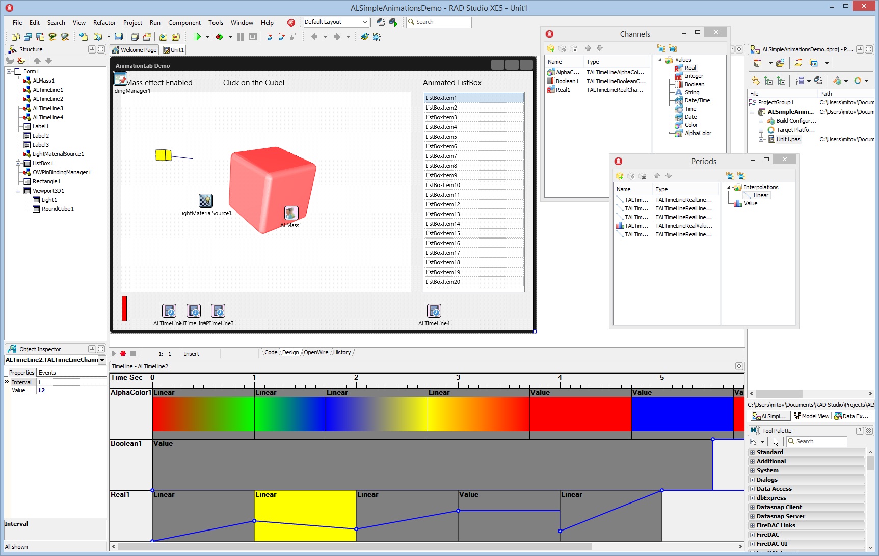 AnimationLab with docked timeline in the IDE